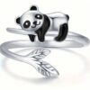Каблучка жіноча "Панда" срібна (2558)