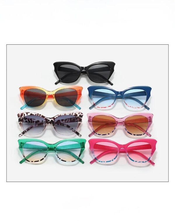 Окуляри жіночі сонцезахисні "Кошачі" заокруглені оправа з градієнтом (8515)