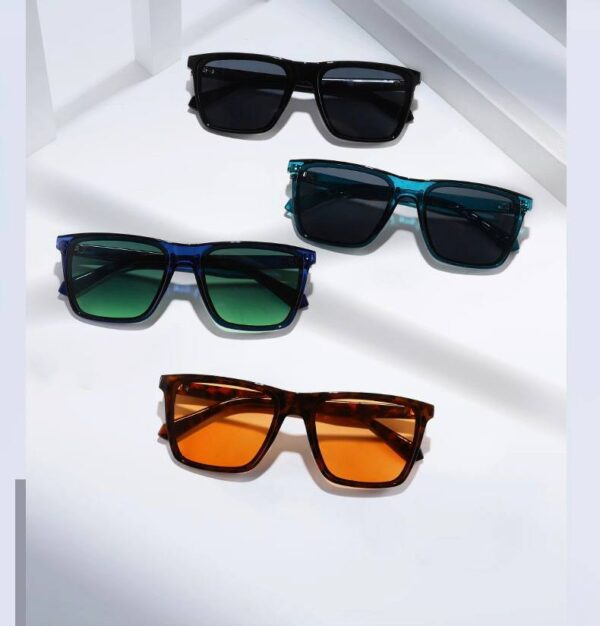 Окуляри чоловічі сонцезахисні трапеція крупна пластикова оправа (10127)