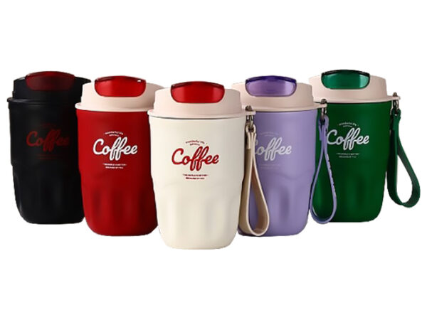 Термочашка "COFFEE" 360 мл нержавіюча сталь/ пластик мікс кольорів