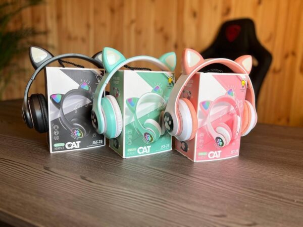 Бездротові навушники "Cat" JST-28 з котячими вушками світяться мікс