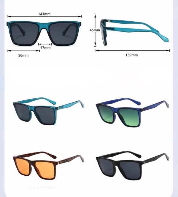 Окуляри чоловічі сонцезахисні трапеція крупна пластикова оправа (10127)