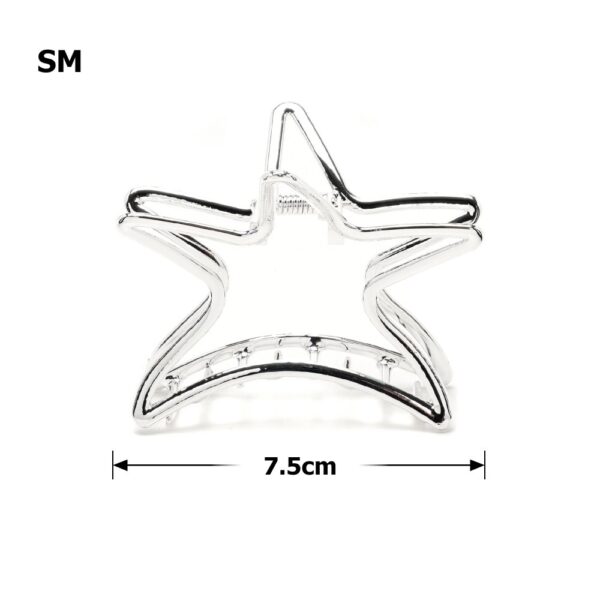 Заколка/краб для волосся "Зірка" металева 7,5 см срібна