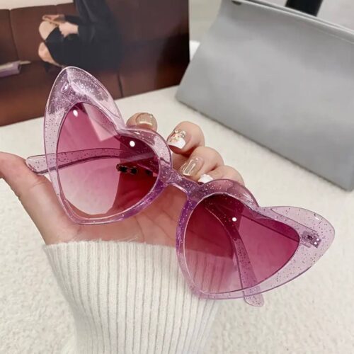 Окуляри жіночі сонцезахисні "Сердечка Candy" з блискітками/рельєфна оправа (8740)