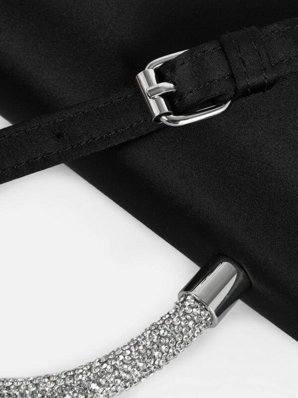 Сумочка вечірня Primark атласна з блискучою ручкою чорна