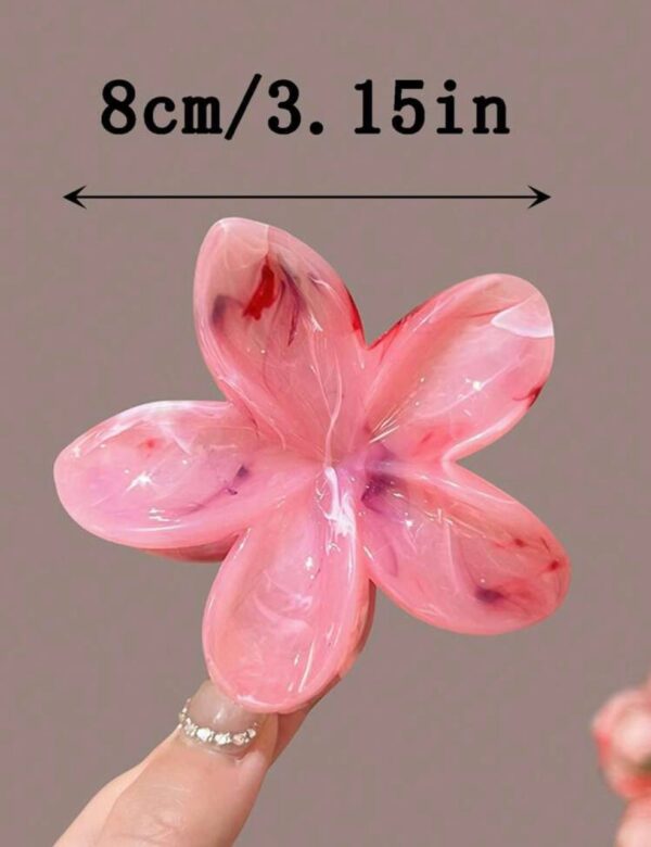 Заколка-краб для волосся «Тропічна квітка» L (7-8 см) акварельна 1 шт