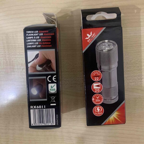 Ліхтарик Rexer алюмінієвий 5 LED (3 батарейки AAA) 22 lum 20м 20 год