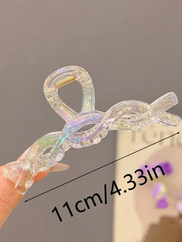 Заколка-краб для волосся "Fashion" прозора райдужна мікс 12 см