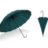 Парасоля-трость півавтомат однотонна з ручкою-гачком 16 спиць/D105 см/ антивітер