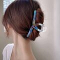 Заколка-краб для волосся "Fashion" прозора райдужна мікс 12 см