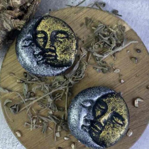 Свічка воскова 5C "Сонце-Місяць" срібло-золото