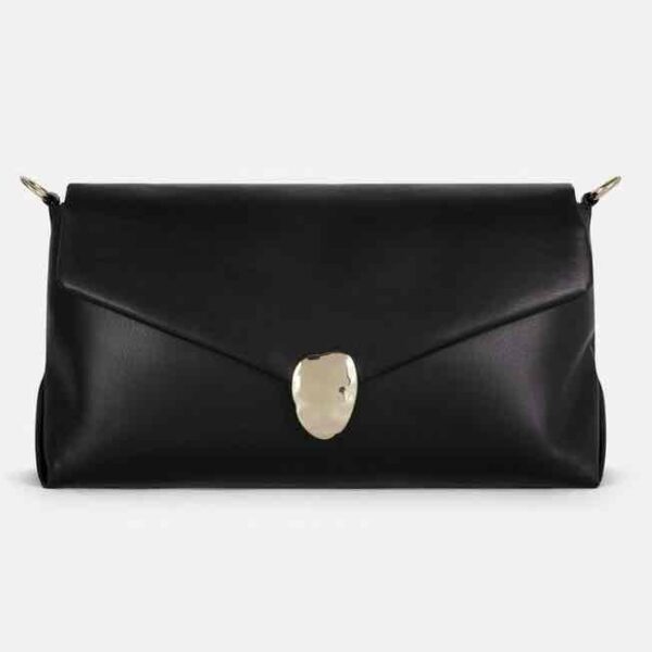 Сумочка-клатч Primark еко-шкіра з золотою застібкою та ремінцемчорна