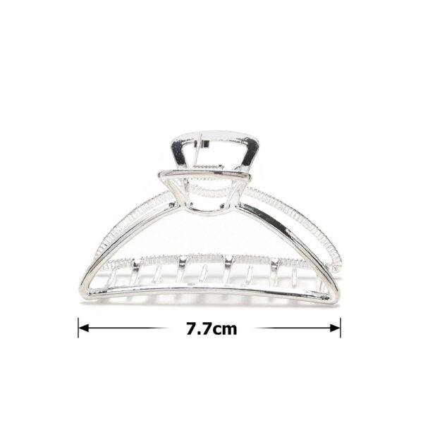 Заколка/краб для волосся металева овальна 7,7 см срібна