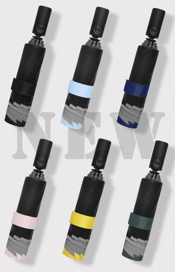 Парасоля компактна зворот. склад. автомат 10 спиць/D 105 зі світловідбивною смугою