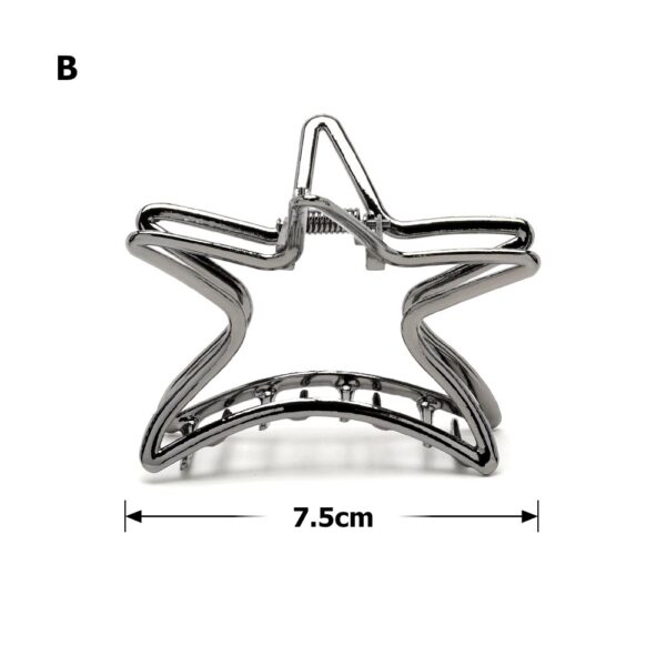 Заколка/краб для волосся "Зірка" металева 7,5 см графітова