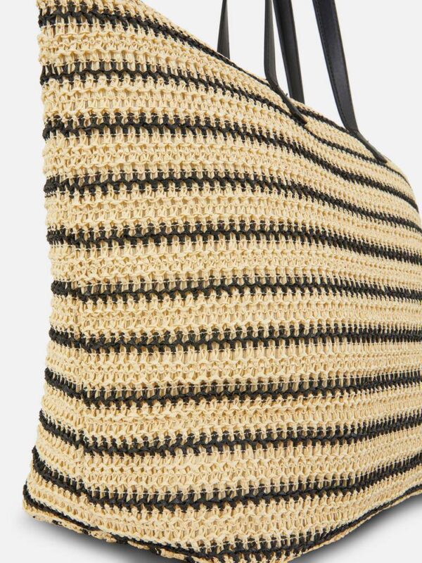 Сумка-шоппер пляжна Primark плетена солома беж-чорна