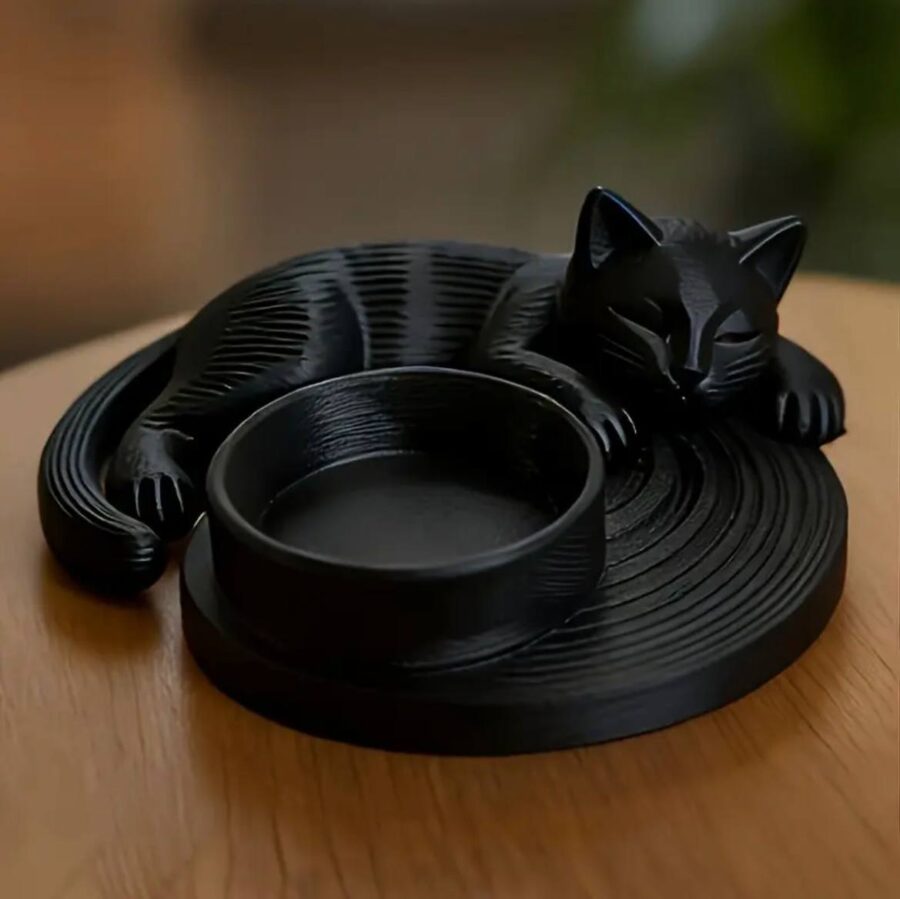 Підсвічник "Котик" 10*3 см чорний