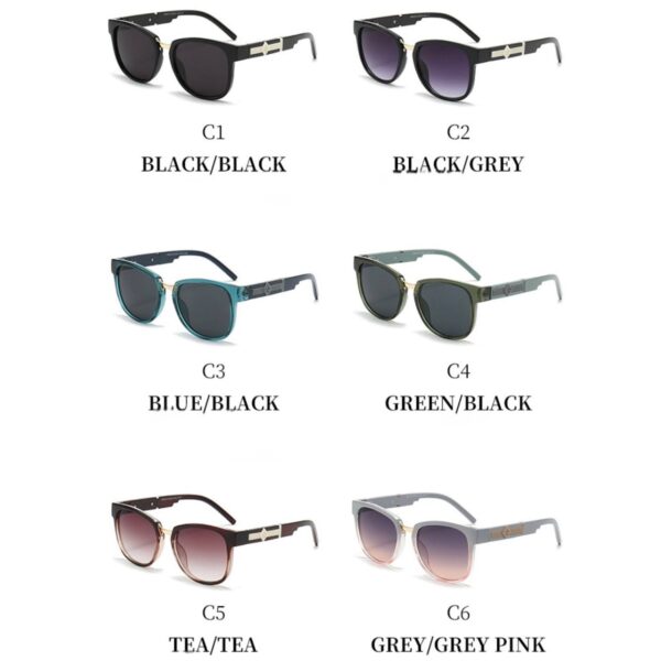 Окуляри унісекс сонцезахисні заокруглені кольорова оправа (10109)