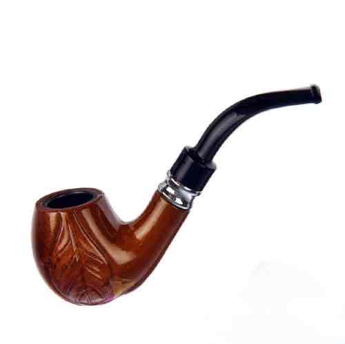 Курильна трубка "Листок" коричнева з чорним 14,5 см