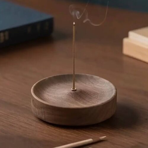 Підставка для аромапаличок дерев'яна кругла