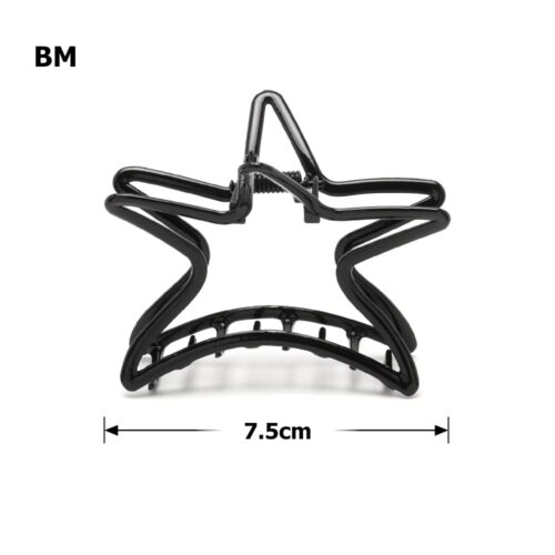 Заколка/краб для волосся "Зірка" металева 7,5 см чорна