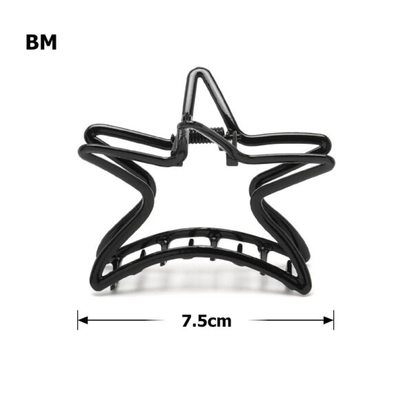 Заколка/краб для волосся "Зірка" металева 7,5 см чорна