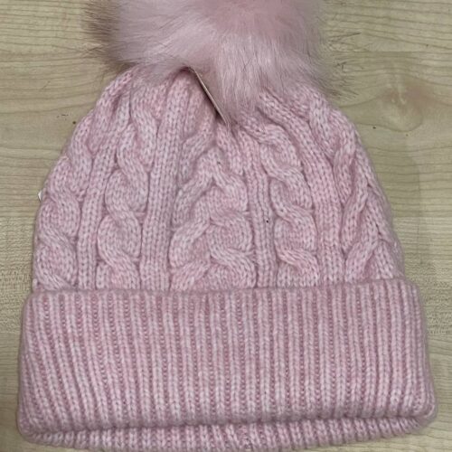 97eaf4af-78d5-445e-9afd-8ed78acedd9b-1.jpg Шапка-біні жіноча "Косичка" Primark з помпоном рожева