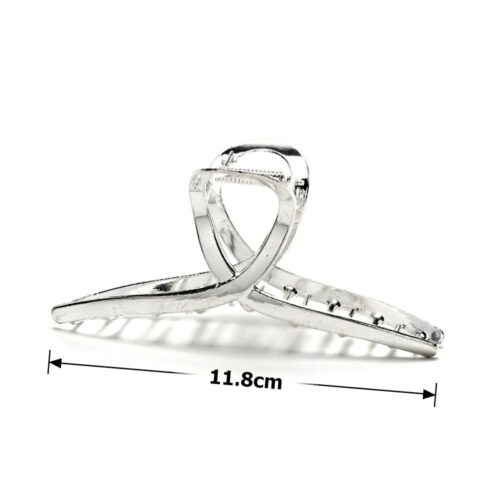 Заколка/краб для волосся "Петля" металева 11,8 см срібна