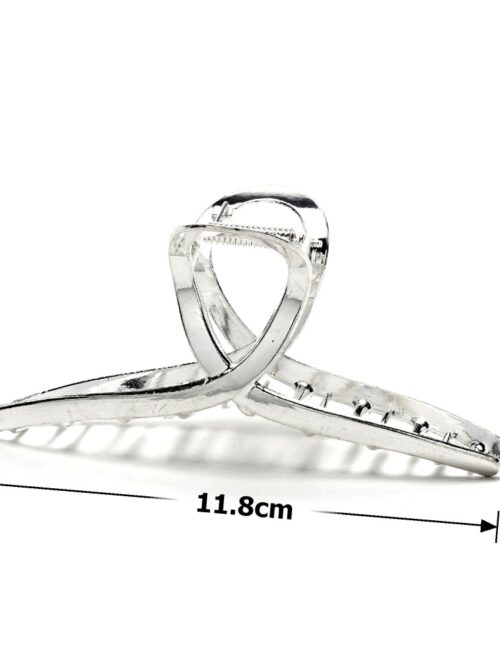 Заколка/краб для волосся "Петля" металева 11,8 см срібна