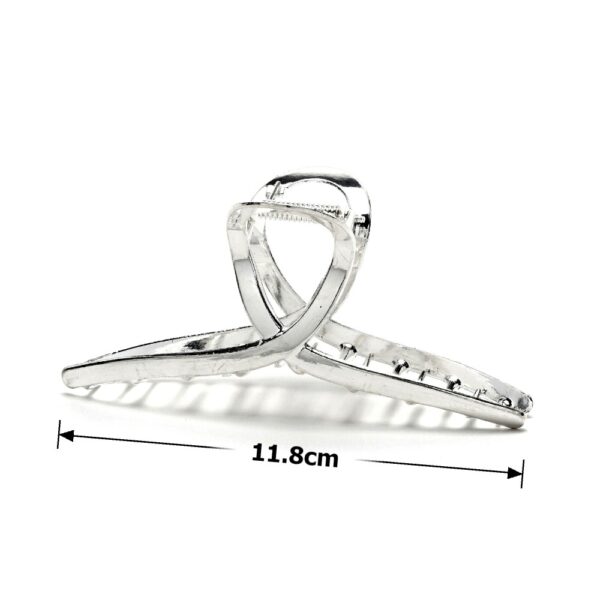 Заколка/краб для волосся "Петля" металева 11,8 см срібна