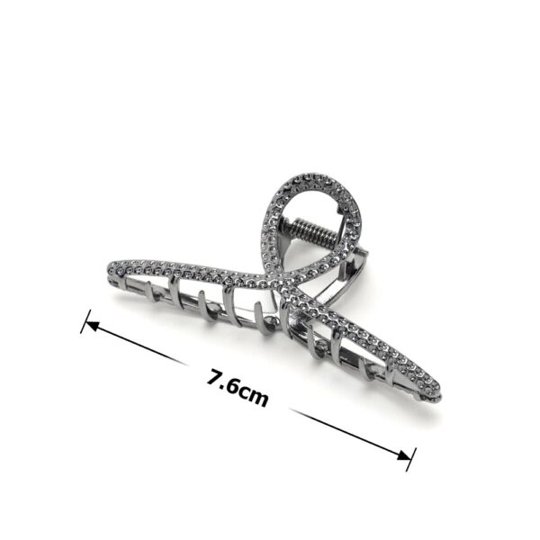 Заколка/краб для волосся "Петля" металева 7,6 см графітова