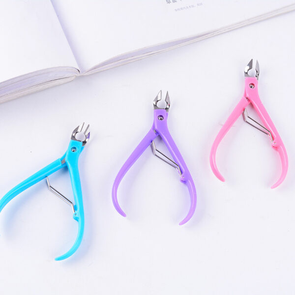 Кусачки манікюрні з пластиковими ручками, блакитні