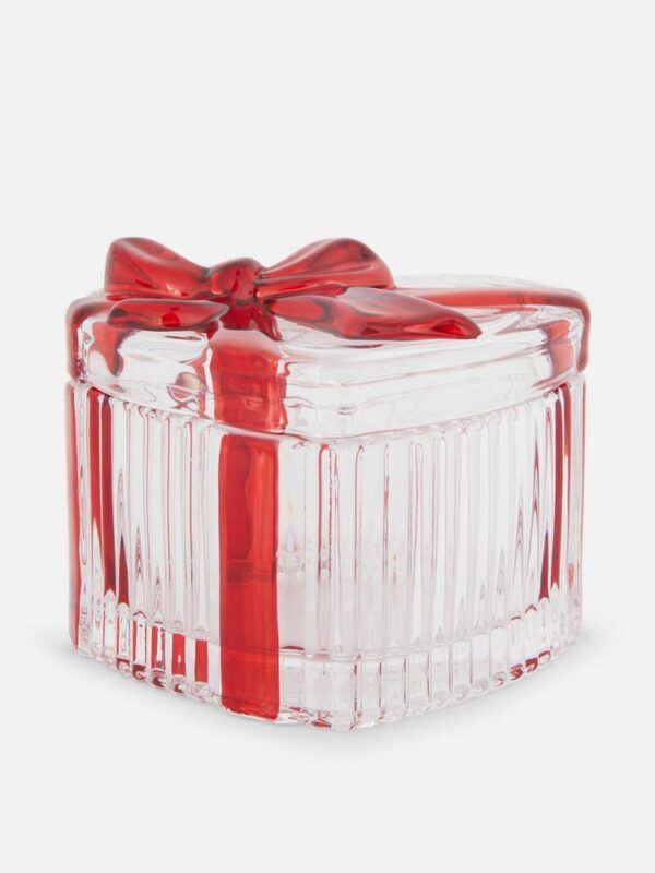 Шкатулка скляна "Серце-Подарунок" прозора