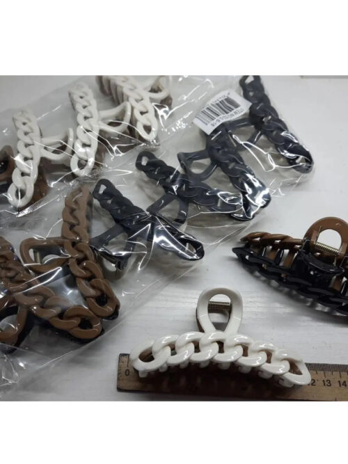 Заколка/краб для волосся "Петля/ Ланцюг" пластик 11 см