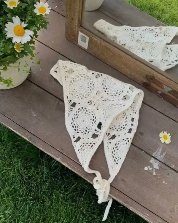 Хустина в стилі Бохо/ Богема в'язана мікс кольорів