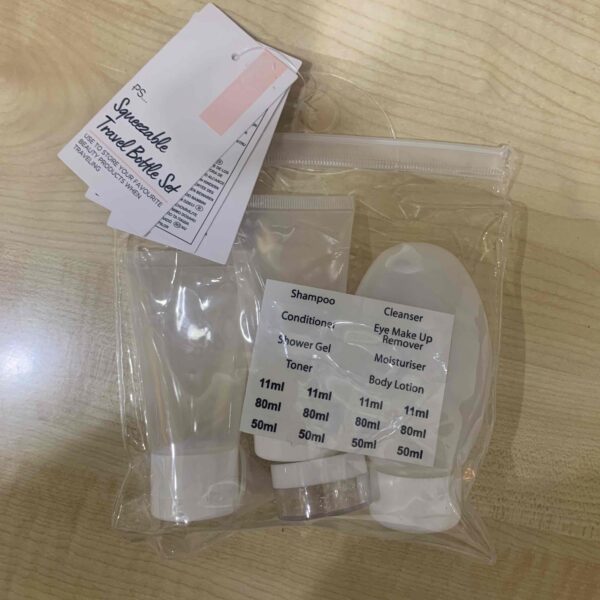 Набір дорожніх баночок 4 в 1 в косметичці Primark