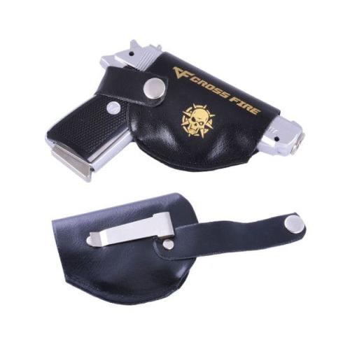 Запальничка "Пістолет Walther 4967" з викидним ножем срібний