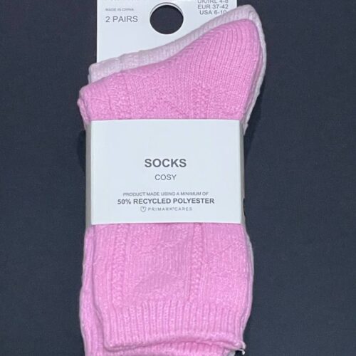 Шкарпетки домашні в'язані Cosy Socks Primark рожеві (1 пара)