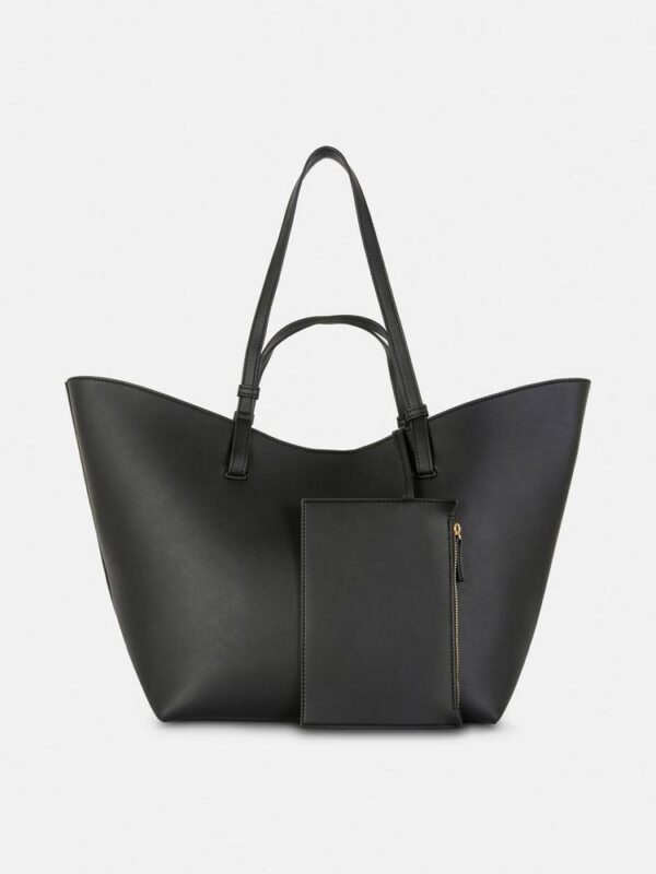 Сумочка Primark велика жорстка з подвійними ручками чорна