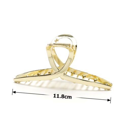 Заколка/краб для волосся "Петля" металева 11,8 см золота