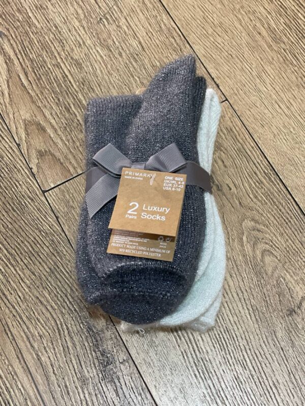Набір шкарпеток домашніх Primark Luxury Socks з люрексом 2 пари