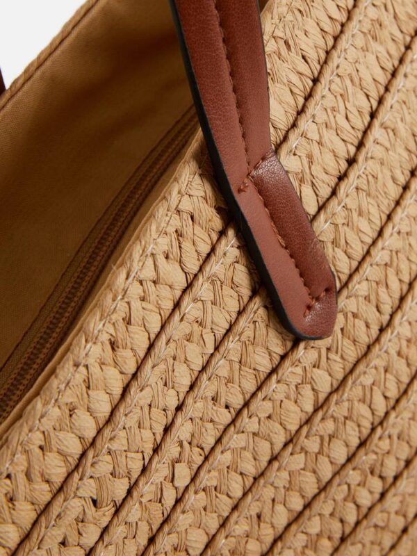 Сумка-шоппер плетена солома Primark бежева з коричневими ручками