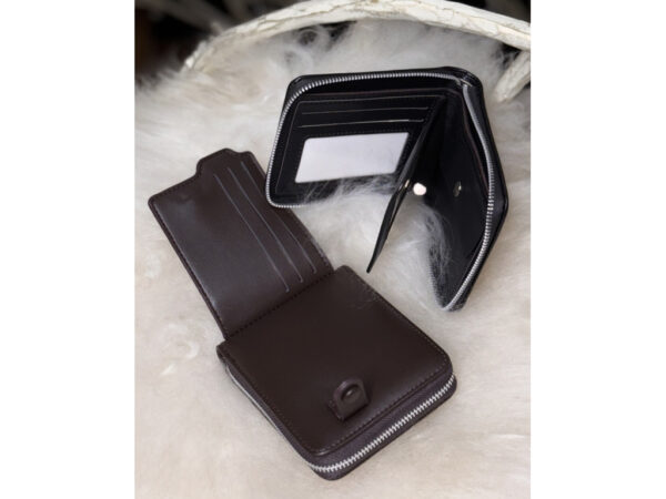 Гаманець чоловічий компактний чорний/коричневий