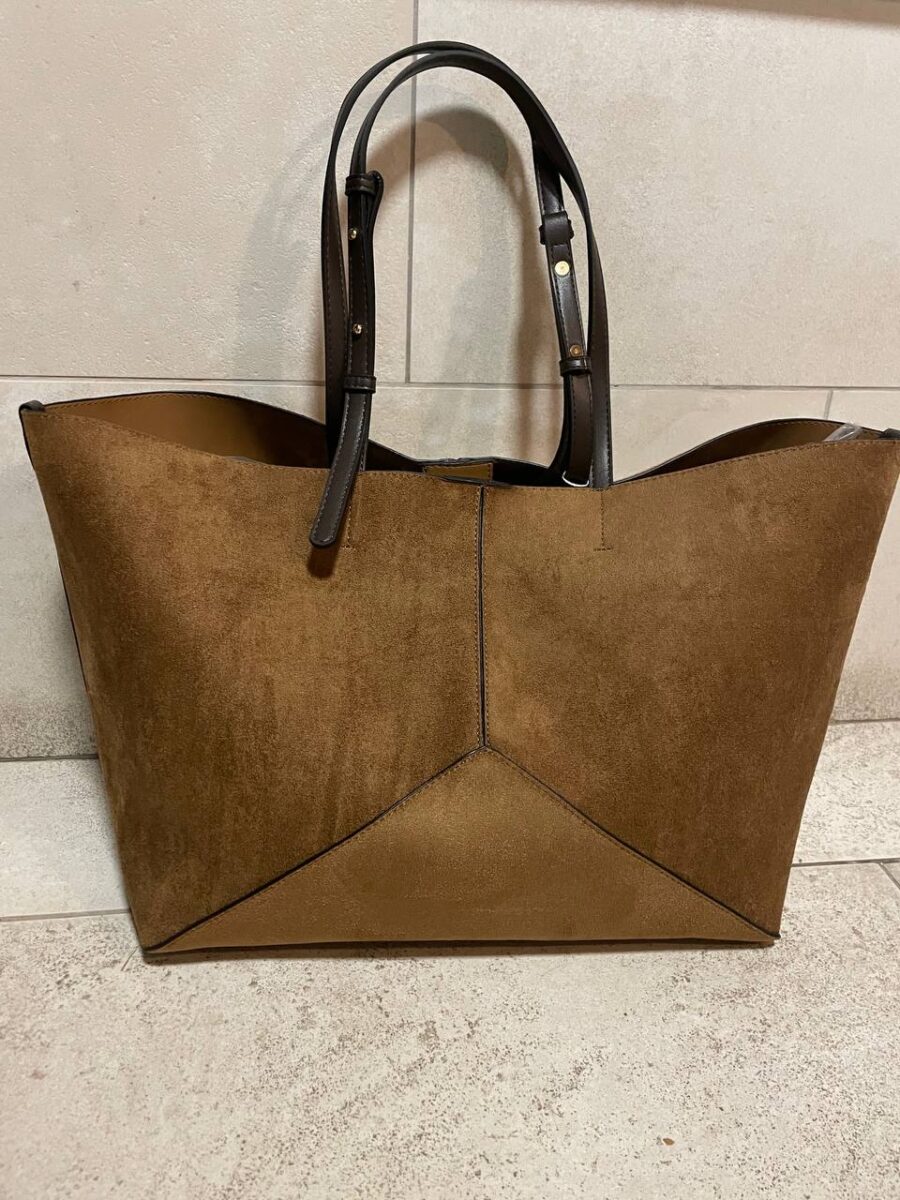 Сумка / Шоппер велика Primark з ефектом замші коричнева