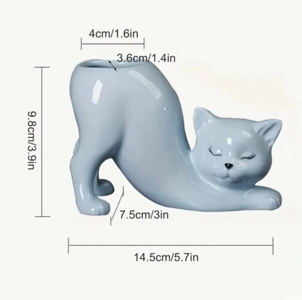 Статуетка-вазон-ваза-органайзер "Котик" 7*10 см білий