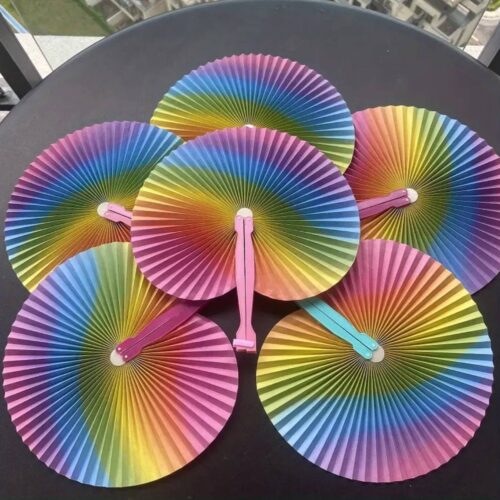 Віяло/ Опахало міні кругле паперове кольорове
