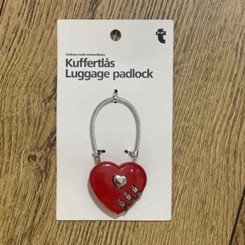 Навісний кодовий замок "Серце" Tiger червоний