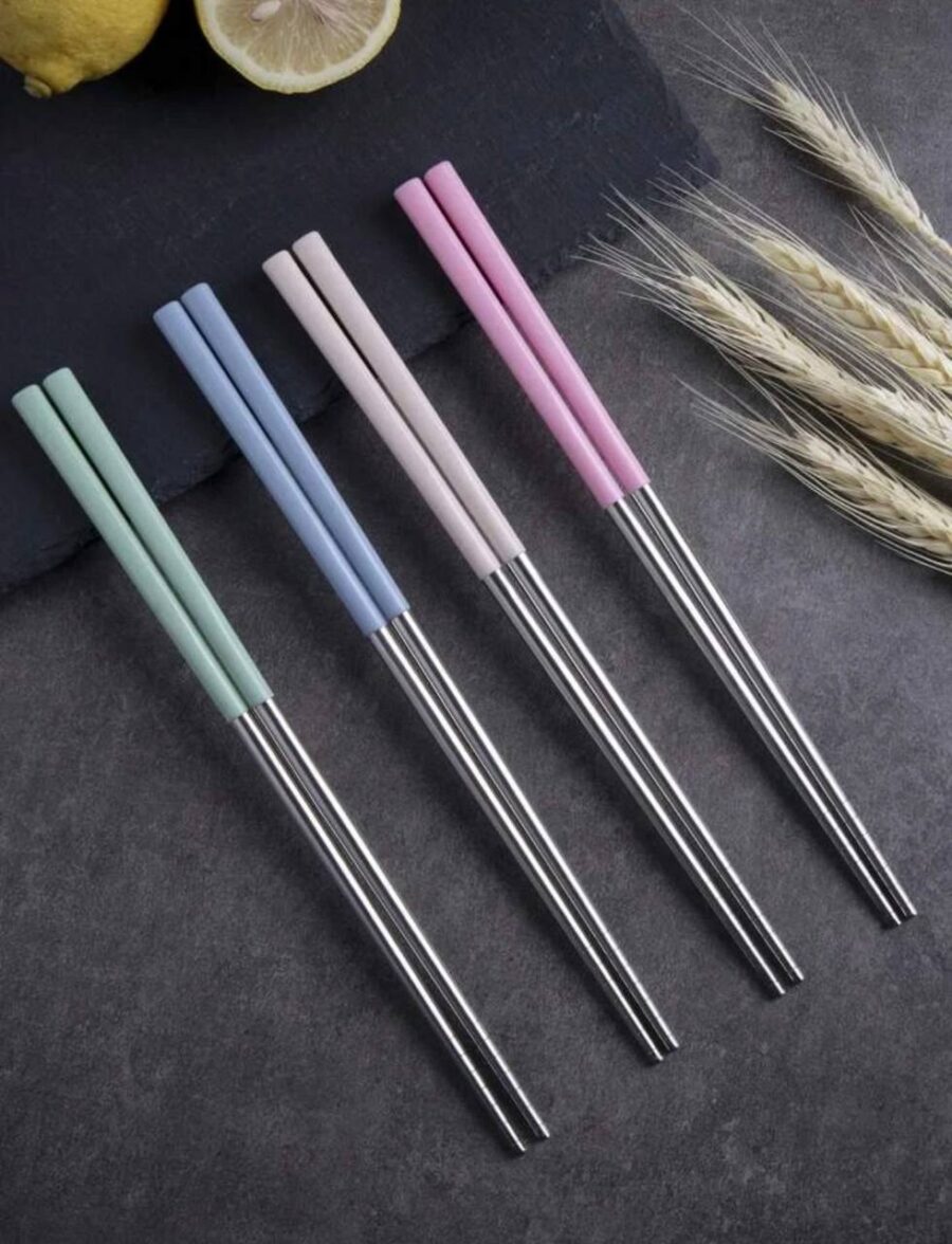 Палички для суші сталеві срібно-кольорові 1 пара