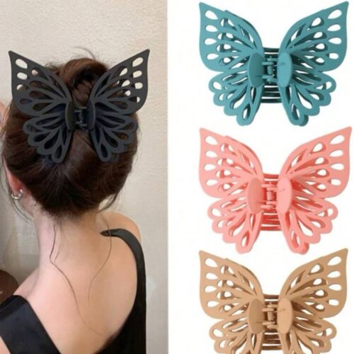 Заколка-краб для волосся "Метелик" пластиковий великий