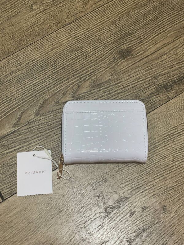 Гаманець Primark компактний "крокодил" лакований білий